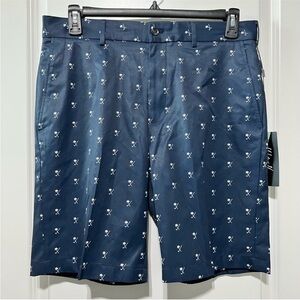 Navy Blue Patterned Men's Shorts